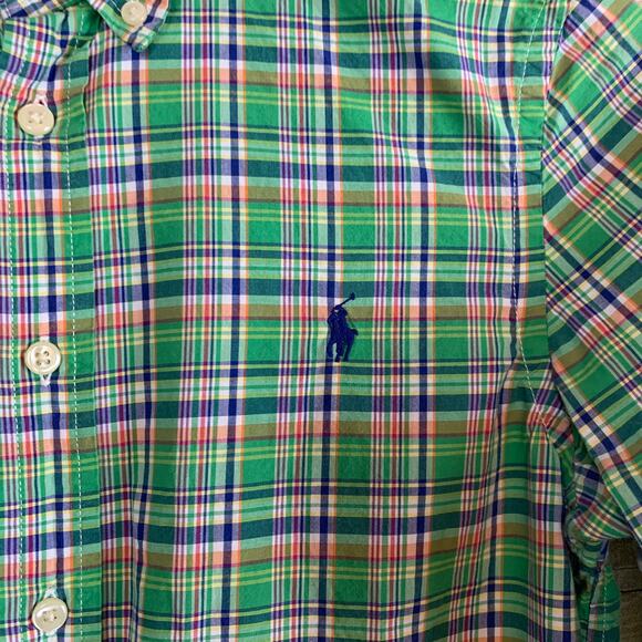 Ralph Lauren Green Plaid Button Down Boys Large - Picture 4 of 4